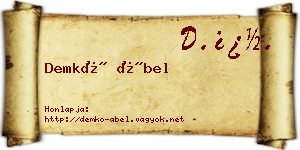 Demkó Ábel névjegykártya